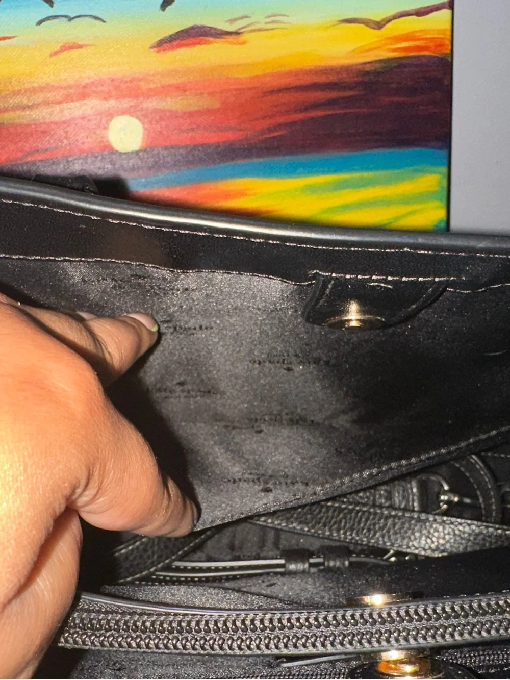 kate spade Black Leather Tote with Gold Logo